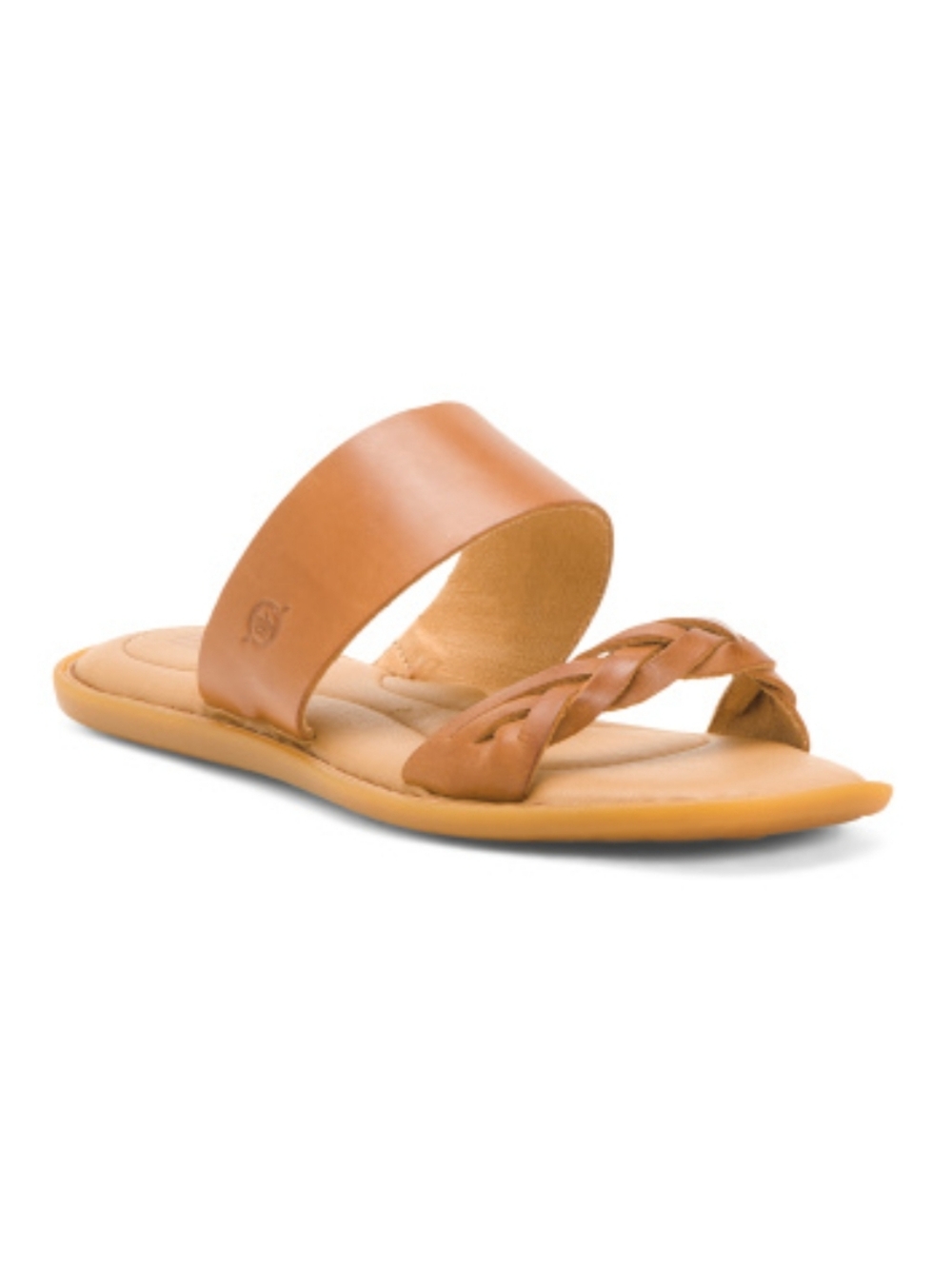 Born Tan Leather Cherita Slide Sandals Size 9